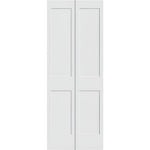 Garson 36-in x 80-in x 1 3/8-in White Primed 3-Panel Bi-Fold Solid Core Shaker Style
