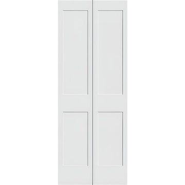 Garson 36-in x 80-in x 1 3/8-in White Primed 3-Panel Bi-Fold Solid Core Shaker Style
