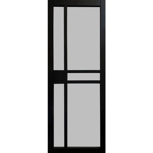Garson GREENWICH 34-in x 80-in x 1 3/8-in Black Primed Glazed Glass Industrial Style