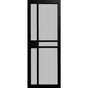 Garson GREENWICH 34-in x 80-in x 1 3/8-in Black Primed Glazed Glass Industrial Style