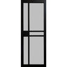 Garson GREENWICH 34-in x 80-in x 1 3/8-in Black Primed Glazed Glass Industrial Style