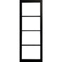 Garson SOHO 30-in x 80-in x 1 3/8-in Black Primed Glazed Clear Glass Industrial Style