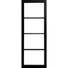 Garson SOHO 30-in x 80-in x 1 3/8-in Black Primed Glazed Clear Glass Industrial Style