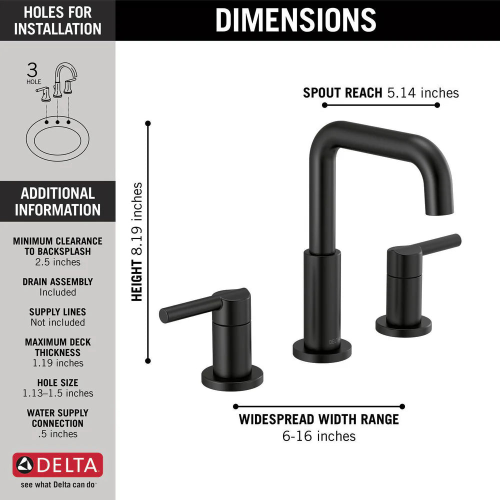 Delta Nicoli Two Handle Widespread Bathroom Faucet