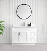 Tesoro 42" Shaker Bathroom Vanity With Quartz Countertop (Solid Wood)-Right Side Drawers