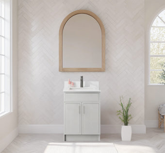 Rossi 24″ Slim Shaker Bathroom Vanity With Quartz Countertop (MDF)