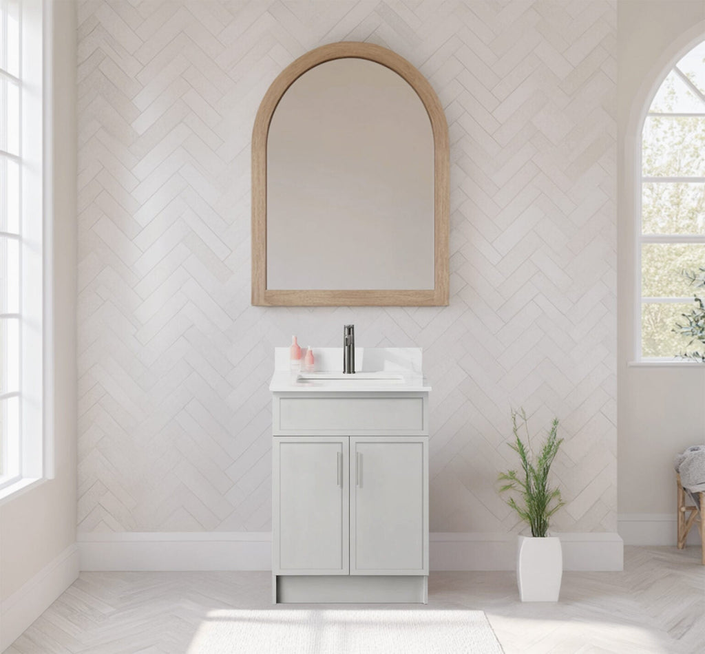 Rossi 24″ Slim Shaker Bathroom Vanity With Quartz Countertop (MDF)