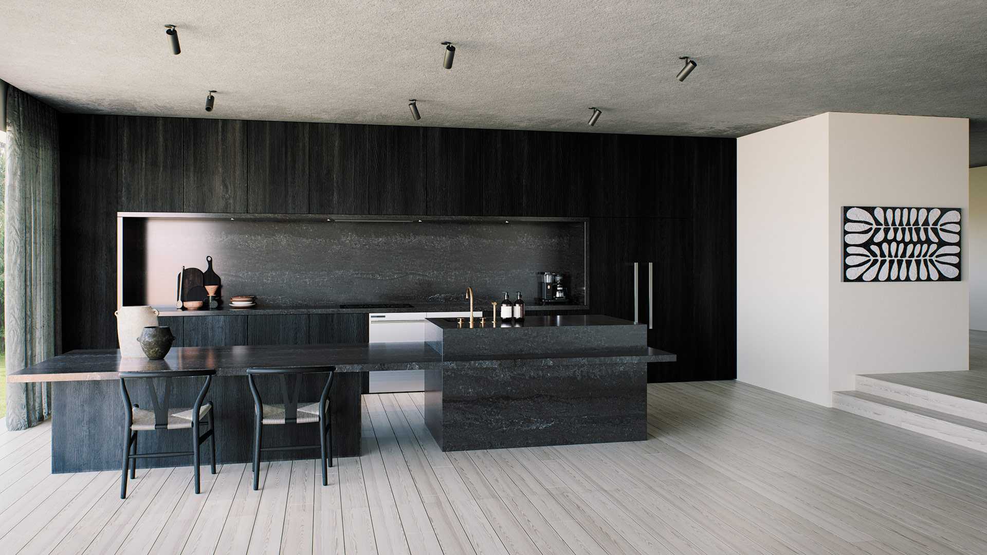 5810 Black Tempal Quartz Countertop
