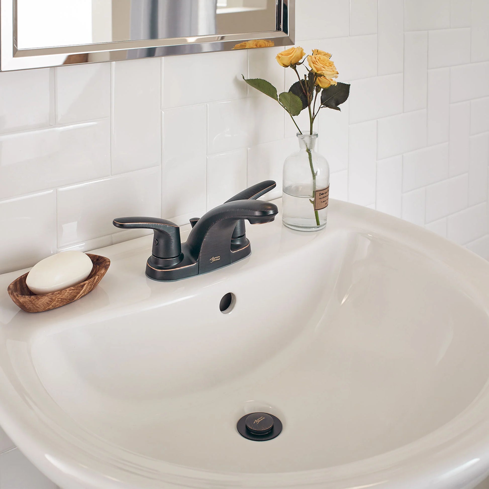 American Standard Colony PRO 4" Centerset 2-Handle Bathroom Faucet, 1.2 GPM, Lever Handles
