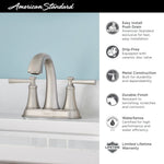 American Standard Glenmere 4-Inch Centerset 2-Handle Bathroom Faucet with Lever Handles, 1.2 GPM