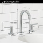 American Standard Studio S 8-Inch Widespread Bathroom Faucet with 2 Lever Handles, 1.2 GPM Flow Rate