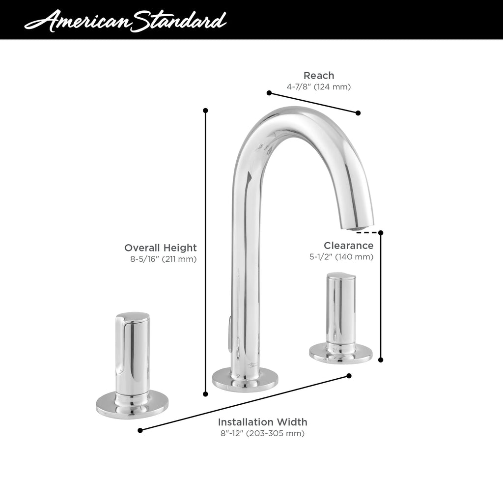 American Standard Studio S 8-Inch Widespread 2-Handle Bathroom Faucet with Lever Handles, 1.2 GPM