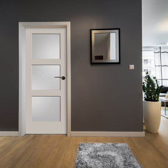 Frosted Glass 3-Panel Door