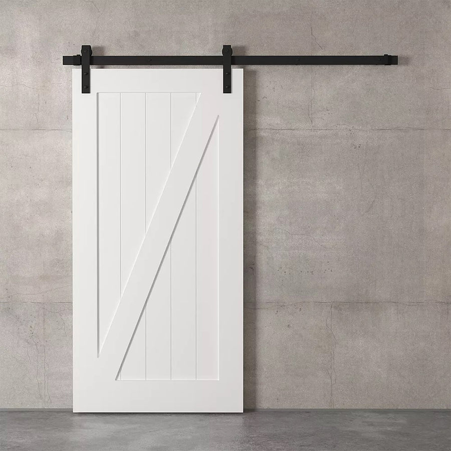 1 Panel White Solid Core Primed Barn Door (Z-Style)