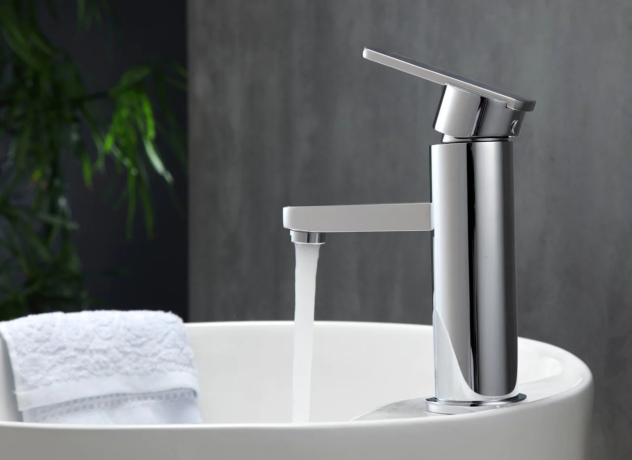 Aqua Roundo Single Hole Mount Bathroom Vanity Faucet