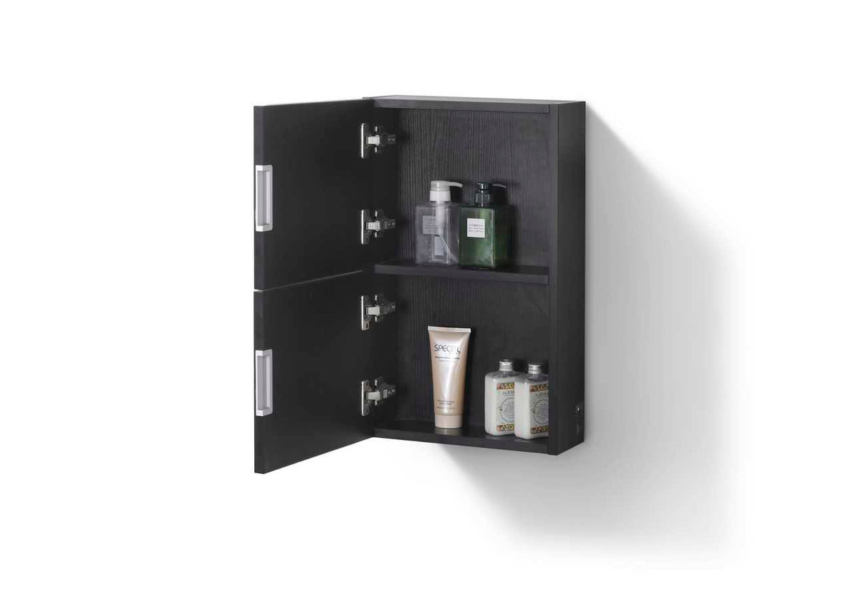 Bliss 14″ Wide by 24″ High Linen Side Cabinet With One Door in Black Wood Finish