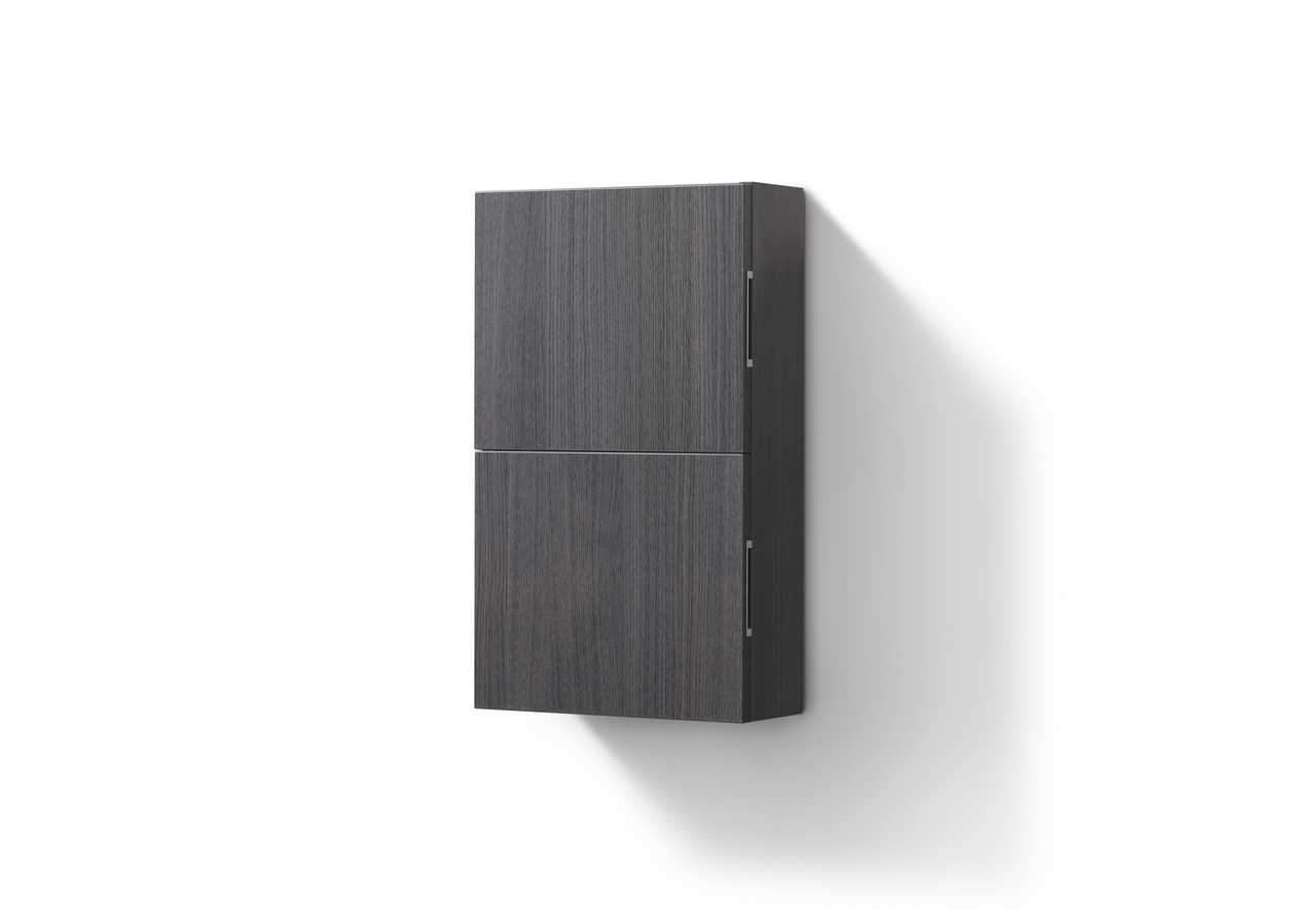 Bliss 14″ Wide by 24″ High Linen Side Cabinet With One Door in High Gloss Gray Oak Finish