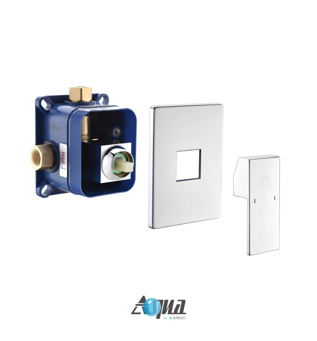 Aqua Piazza Chrome Shower Set with Square Rain Shower
