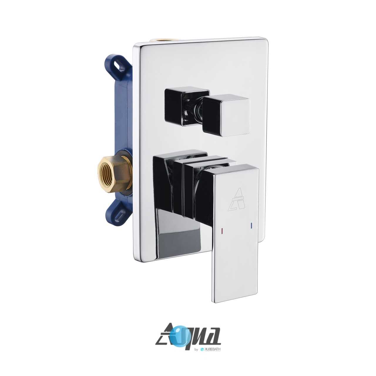 Aqua Piazza Brass Shower Set with 8″ Square Rain Shower and Tub Filler