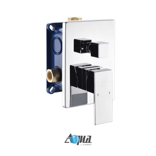 Aqua Piazza Brass Shower Set with 8″ Ceiling Mount Square Rain Shower, Tub Filler and 4 Body Jets