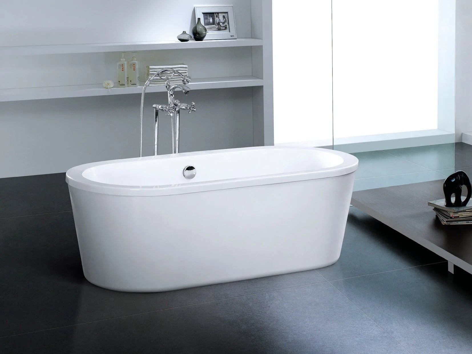 Baha 66" 2-Piece Round Freestanding Bathtub