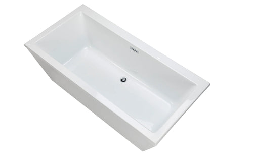 Barillo 66" Matte White Square Freestanding Bathtub
