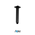 Aqua Piazza Matte Black Shower Set with 12″ Ceiling Mount Square Rain Shower and Handheld