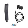 Aqua Piazza Matte Black Shower Set with 8″ Square Rain Shower and Handheld