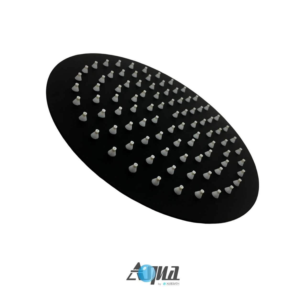 Aqua Rondo Shower Set w/ Ceiling Mount 8″ Rain Shower Head – Black