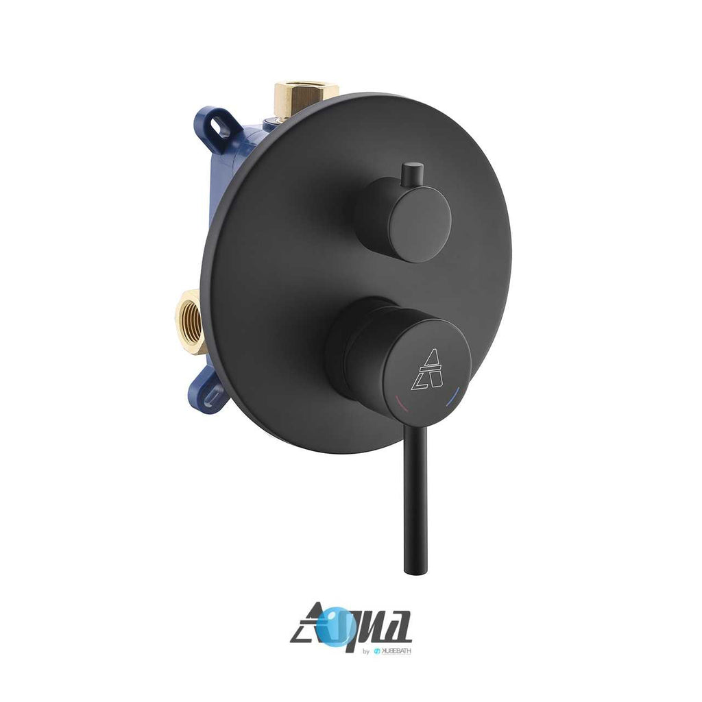 Aqua Rondo Shower Set w/ 12″ Rain Shower and Tub Filler – Black