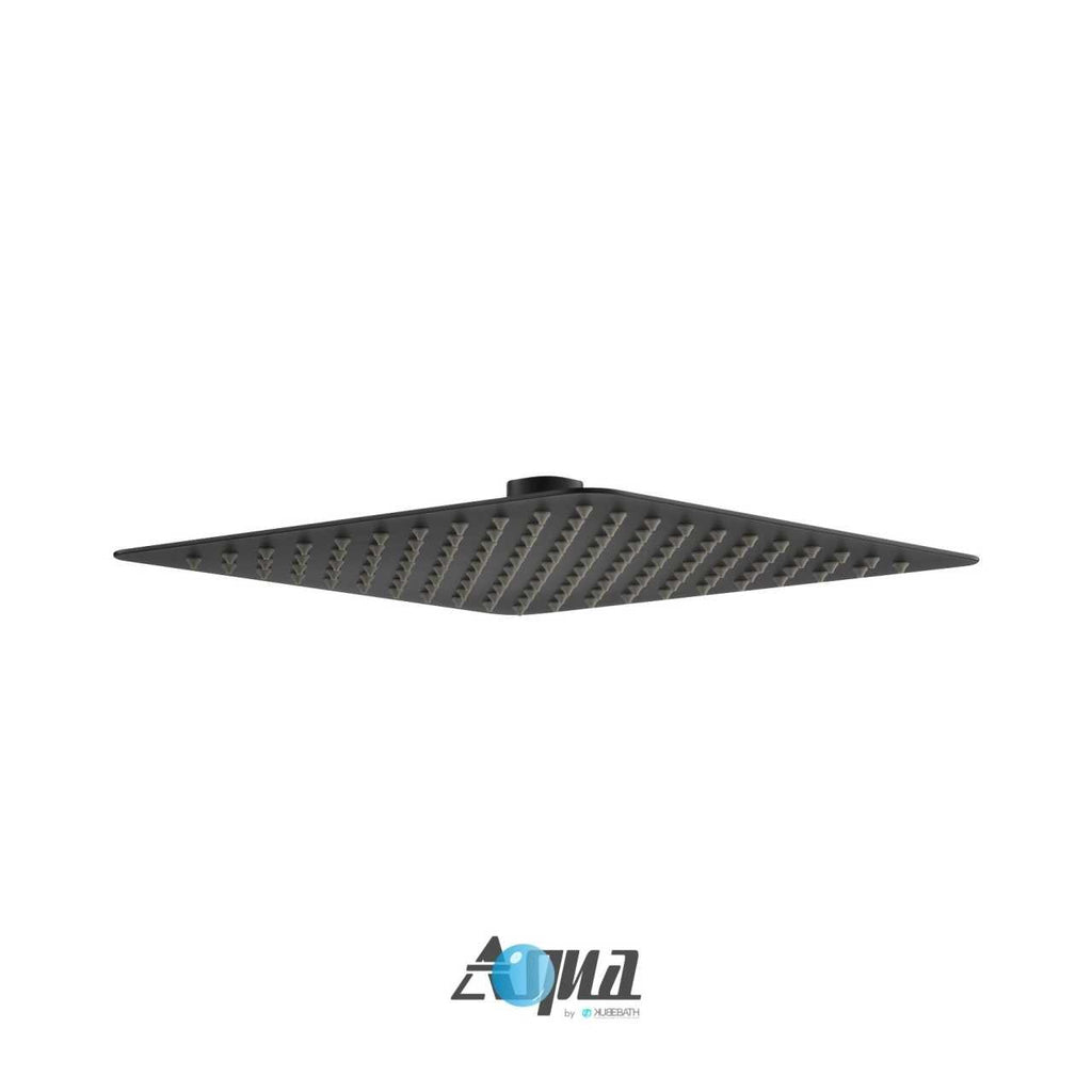 Aqua Piazza Matte Black Shower Set with 12″ Ceiling Mount Square Rain Shower and Handheld