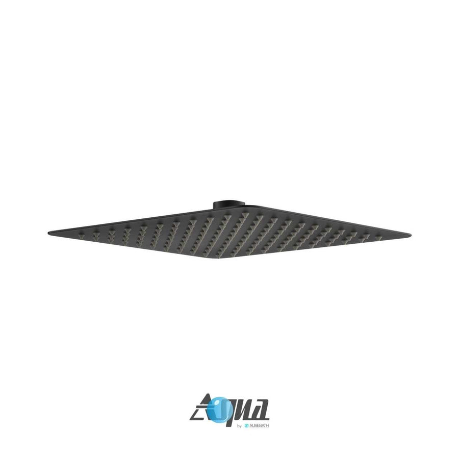 Aqua Piazza Matte Black Shower Set with 8″ Square Rain Shower and 4 Body Jets