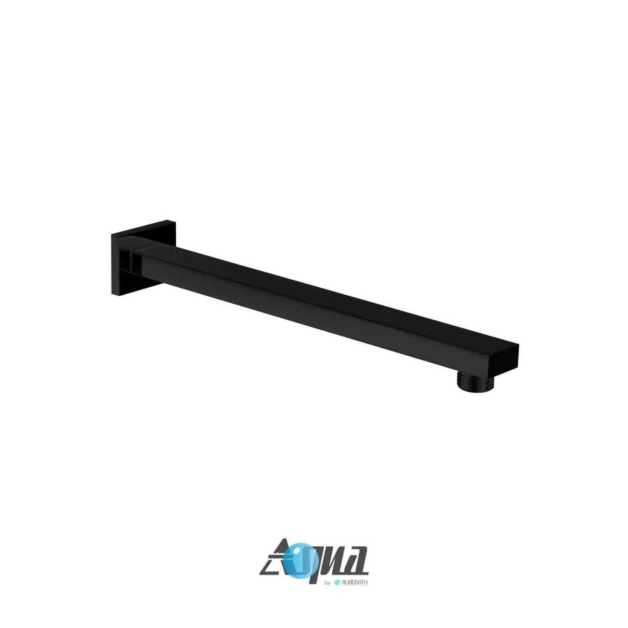Aqua Piazza Matte Black Shower Set with 8″ Square Rain Shower, 4 Body Jets and Tub Filler