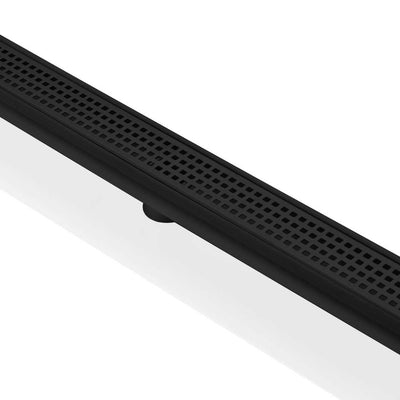 Kube 28″ Linear Drain with Pixel Grate – Matte Black