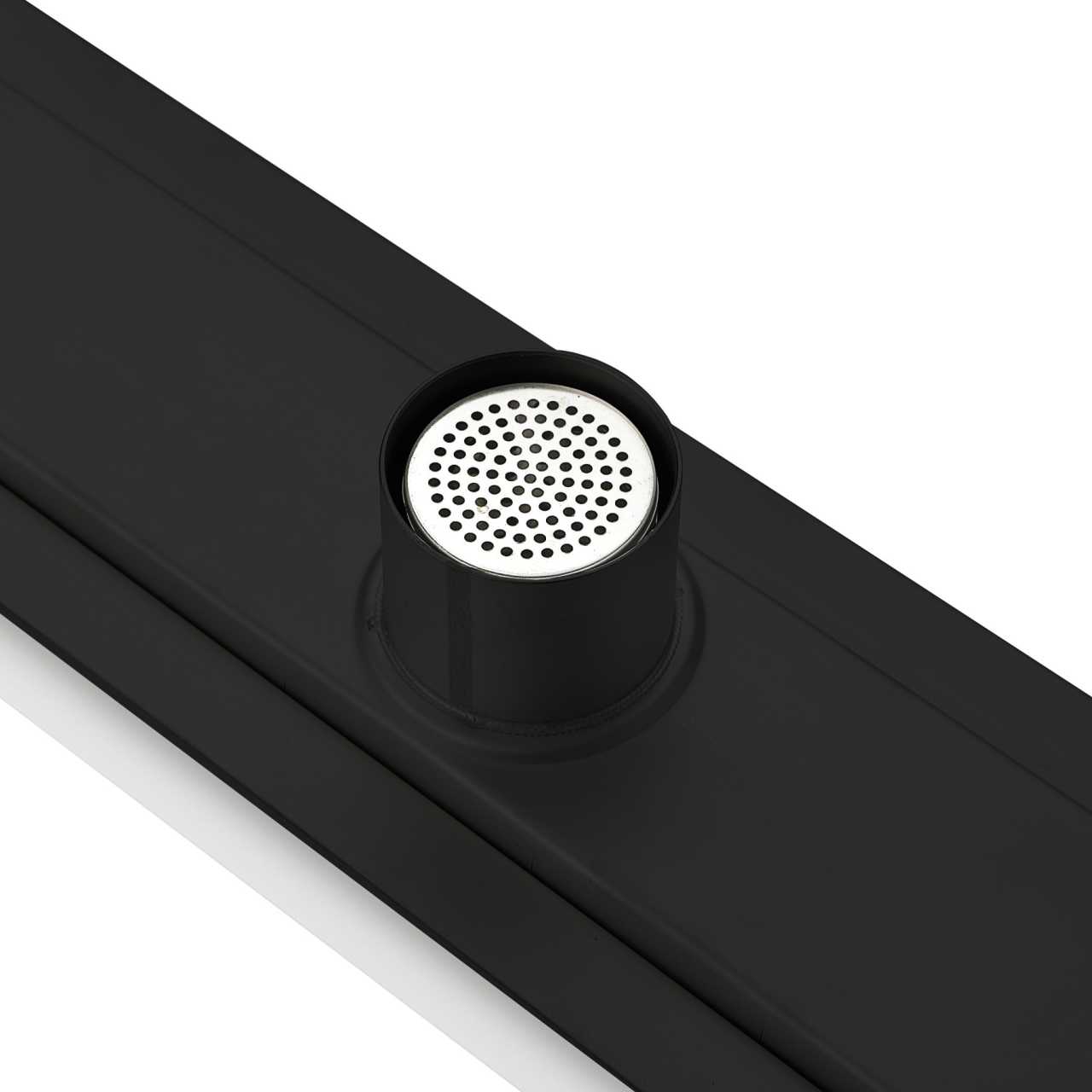 Kube 28″ Linear Drain with Pixel Grate – Matte Black