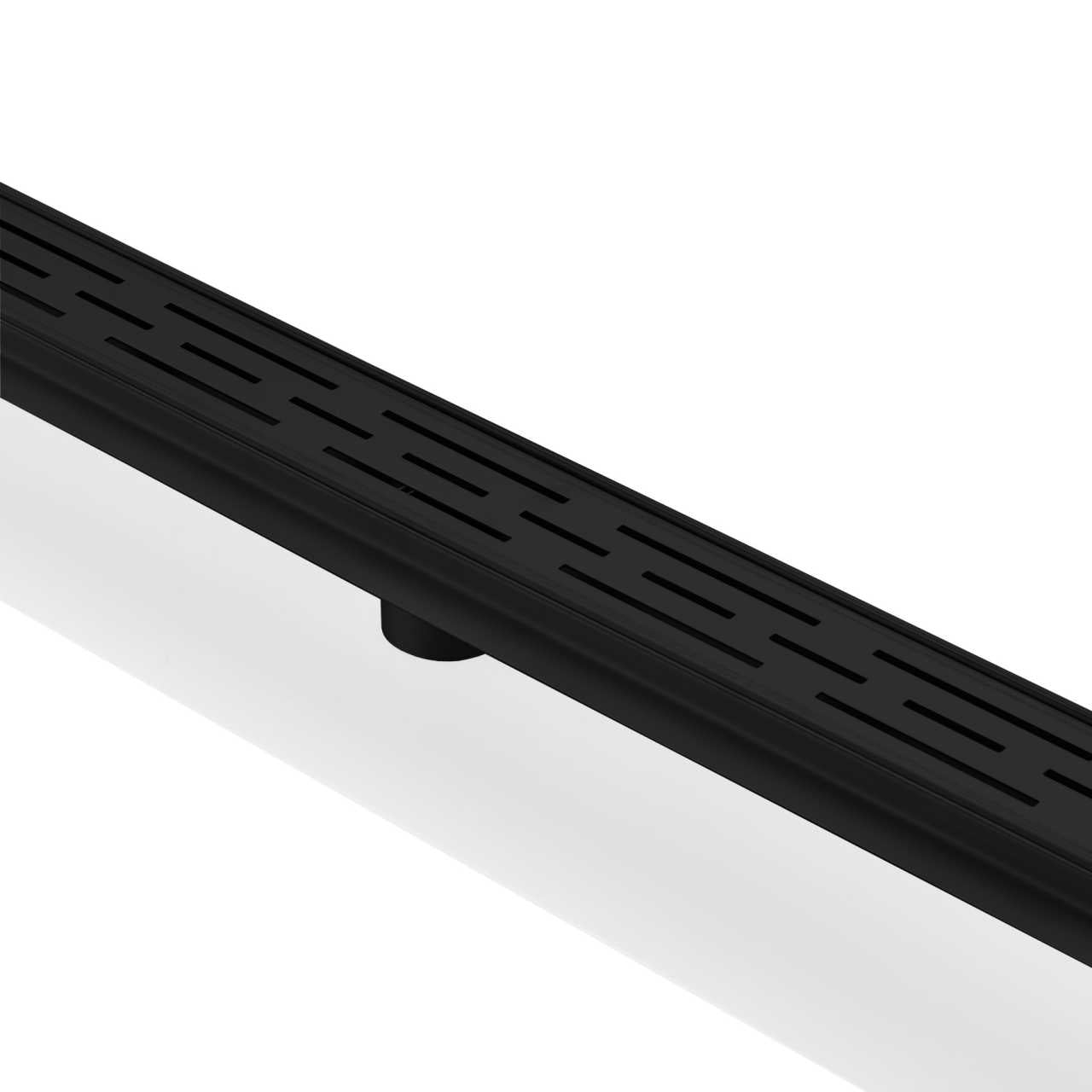 Kube 48″ Linear Drain with Linear Grate – Matte Black