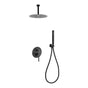 Aqua Rondo Shower Set w/ Ceiling Mount 12″ Rain Shower and Handheld – Black