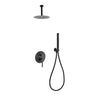 Aqua Rondo Shower Set w/ 8″ Ceiling Mount Square Rain Shower and Handheld – Black