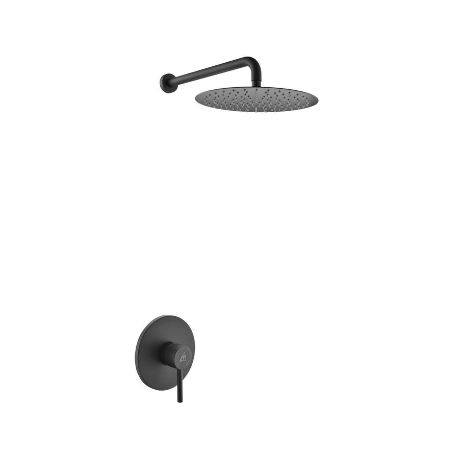 Aqua Rondo Shower Set w/ 12″ Rain Shower – Black