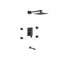 Aqua Piazza Matte Black Shower Set with 8″ Square Rain Shower, 4 Body Jets and Tub Filler