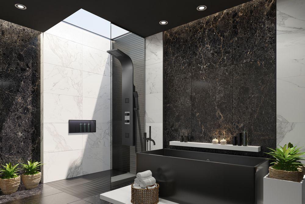 Bonno 64" Matte Black Square Bathtub