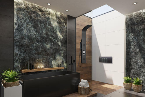 Bonno 64" Matte Black Square Bathtub