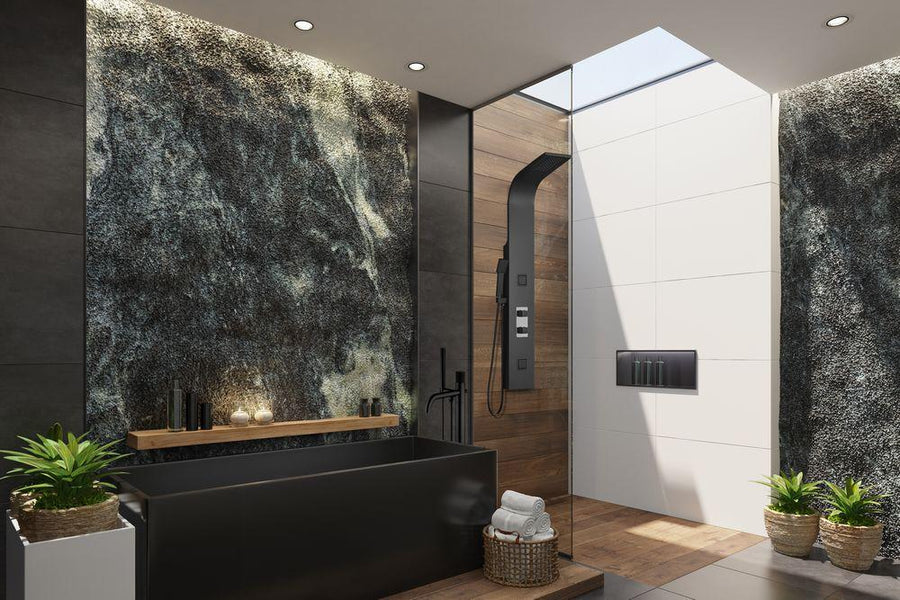 Bonno 64" Matte Black Square Bathtub