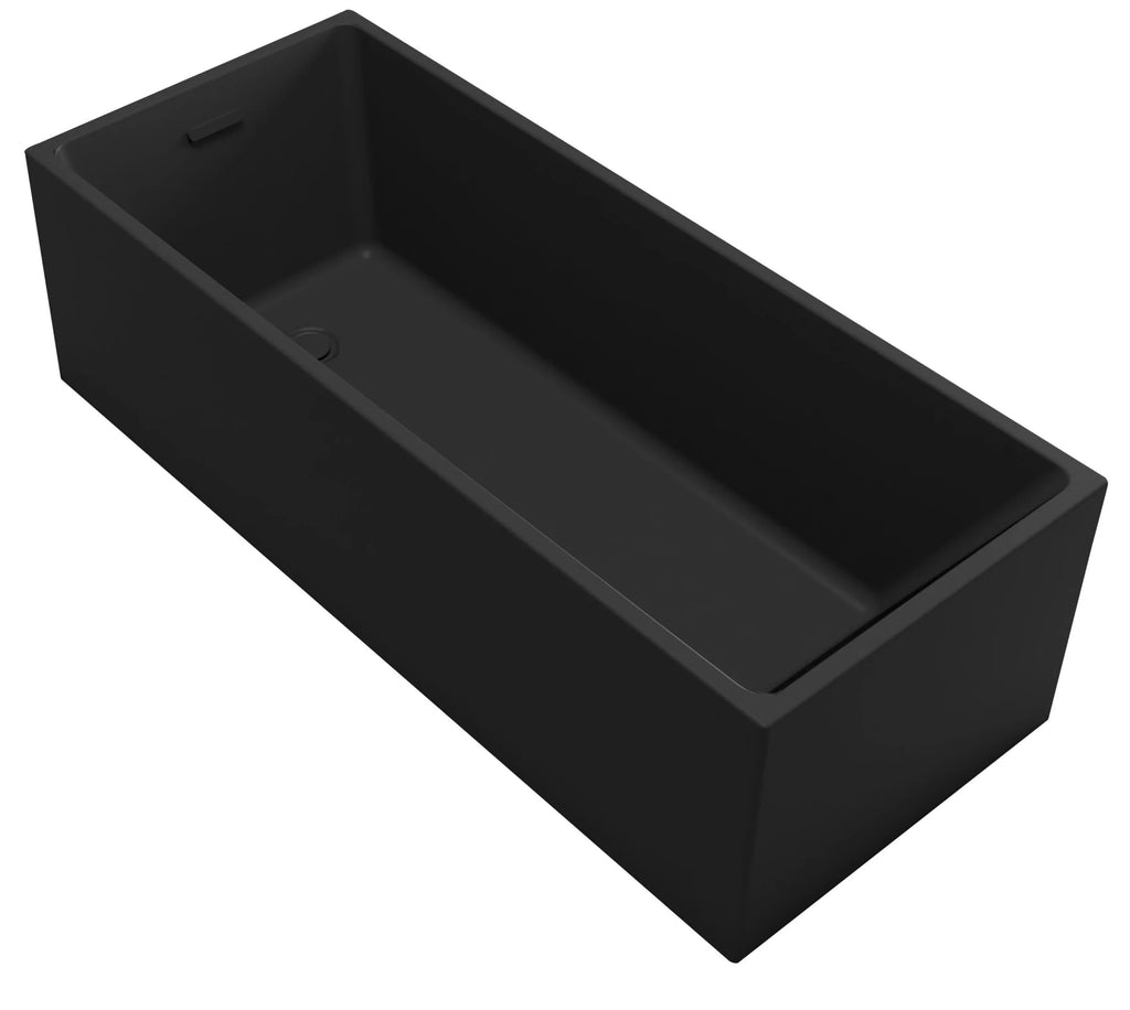 Bonno 64" Matte Black Square Bathtub