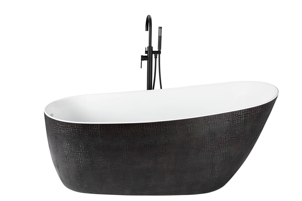 Bosco 69" Crocrodile Texture Freestanding Bathtub