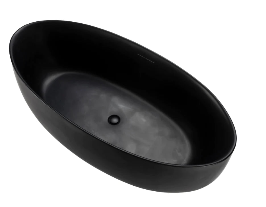 Bradley 74" Matte Black Freestanding Bathtub