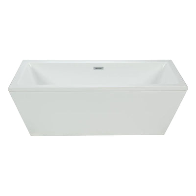 Barillo 66" Matte White Square Freestanding Bathtub