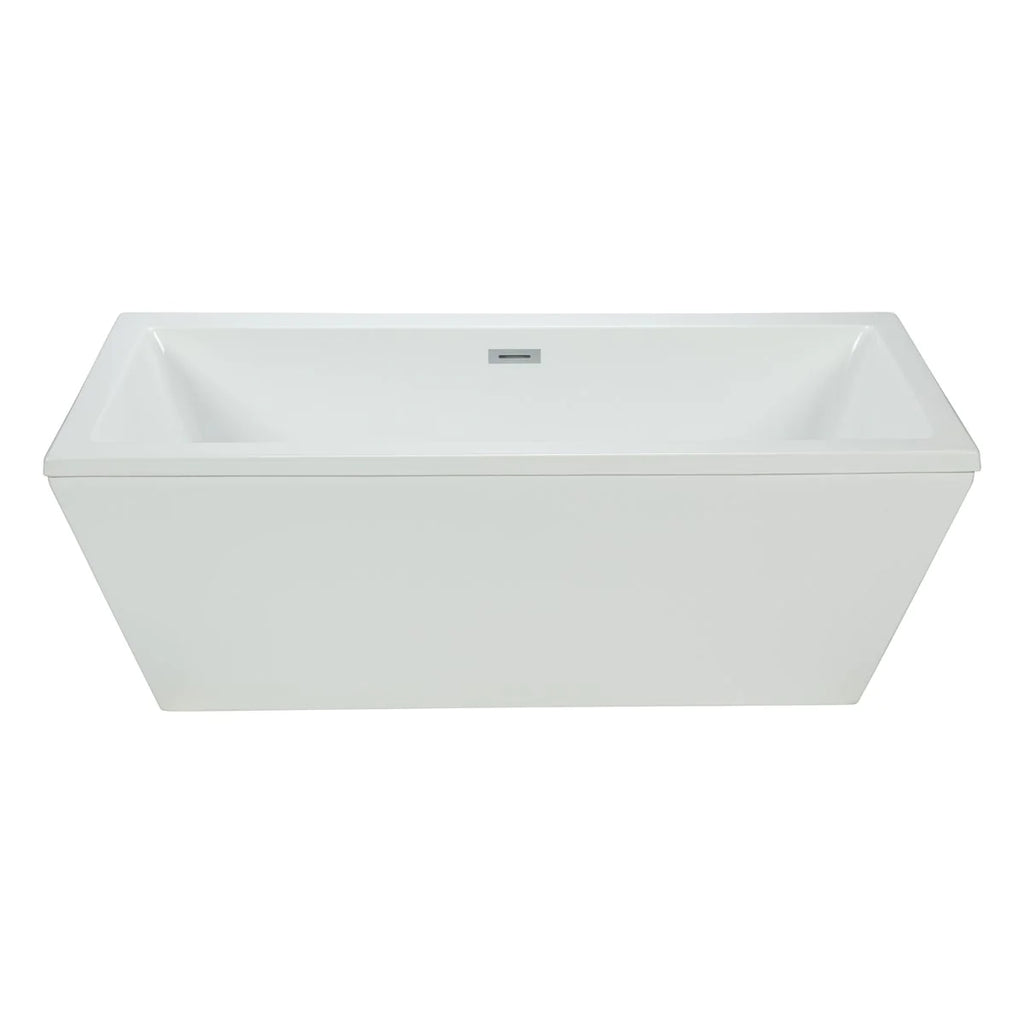 Barillo 60" Matte White Square Freestanding Bathtub