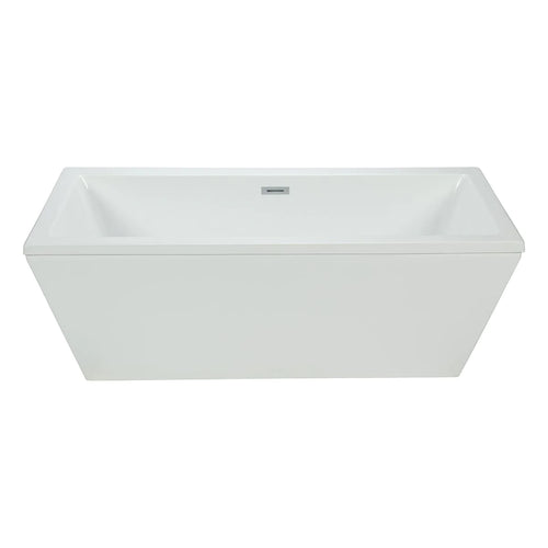 Barillo 60" Matte White Square Freestanding Bathtub