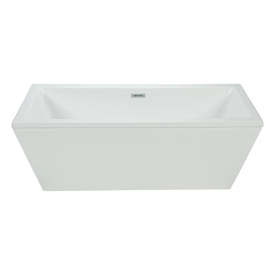 Barillo 60" Matte White Square Freestanding Bathtub